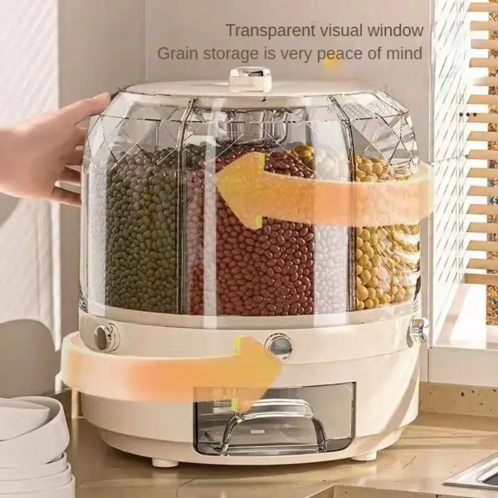 Food Storage Drawers - Dispensador de Grãos Rotativo de Grau