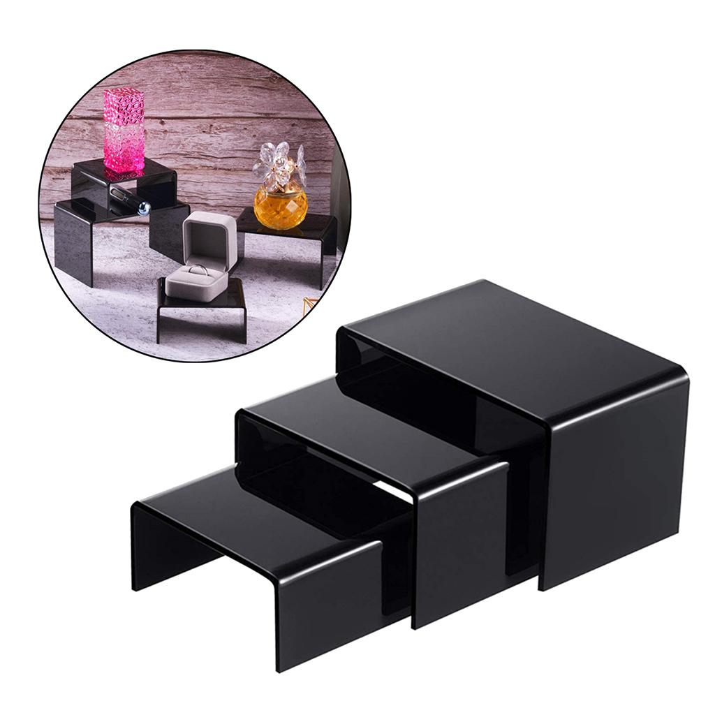 Food Storage Types - Acrílico Display Risers Stand, Sobremesa Prateleiras,