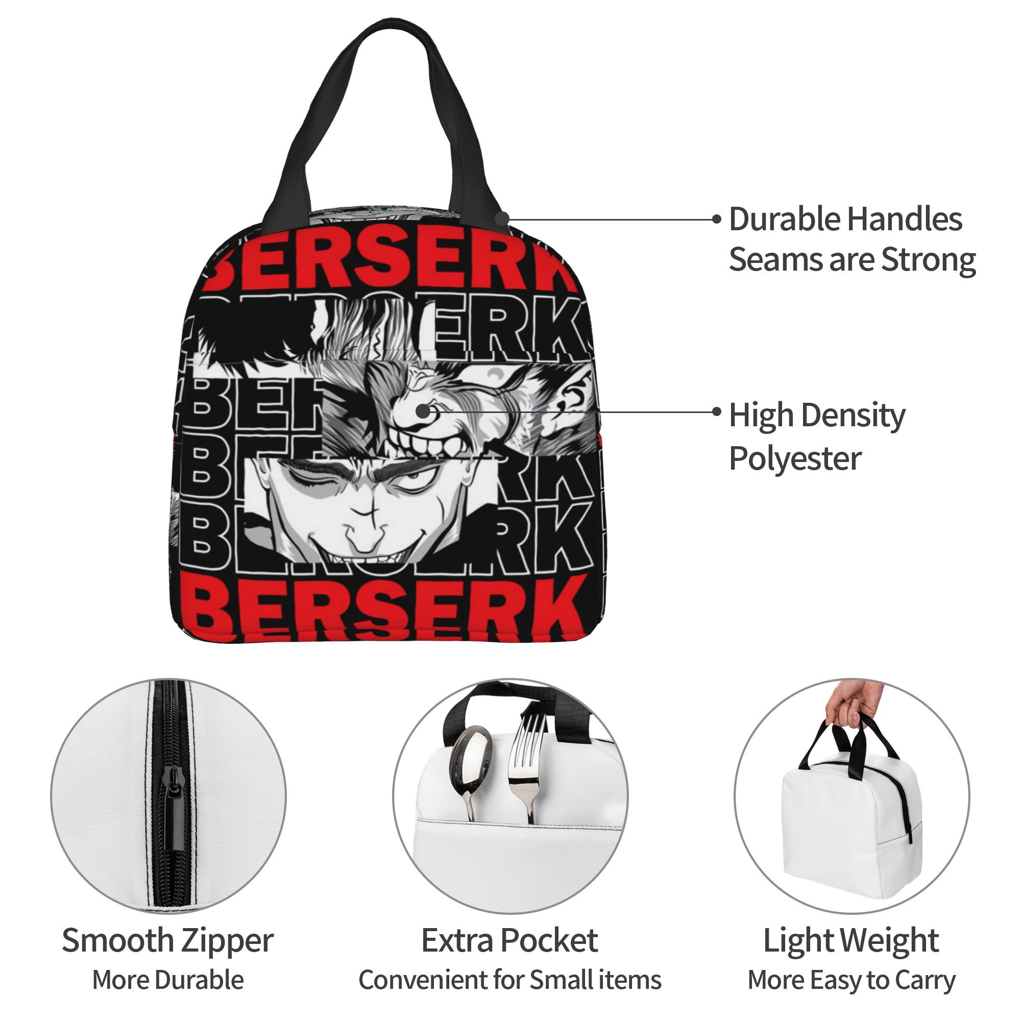 Food Storage Bag Organizer - Bolsa térmica para almoço B-Berserks, com