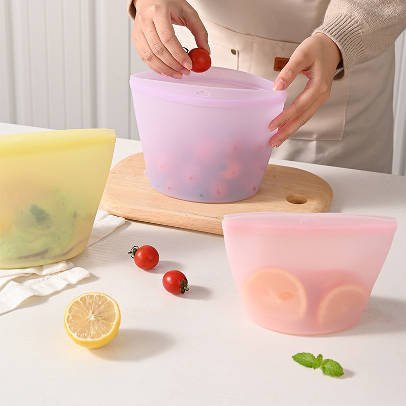 Food Storage Bags Reusable - Saco de Armazenamento de Silicone Autoadesivo,