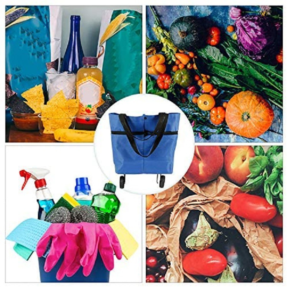 Food Storage Bags Reusable - Carrinho de compras dobrável Sacos de