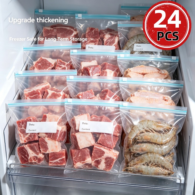 24 Sacos Reutilizáveis com Zíp - Food Storage Zip Lock Bags avaliação e preço