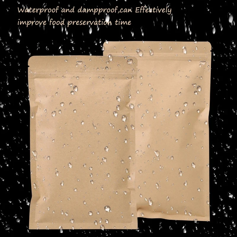 100PCS Bolsa de Papel Kraft Ma - Food Storage Bags Reusable avaliação e preço
