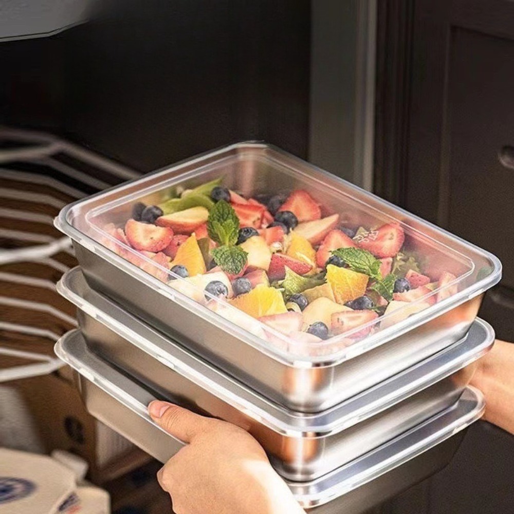 Bandeja de Servir em Aço Inoxi - Food Storage Containers With Lids avaliação e preço