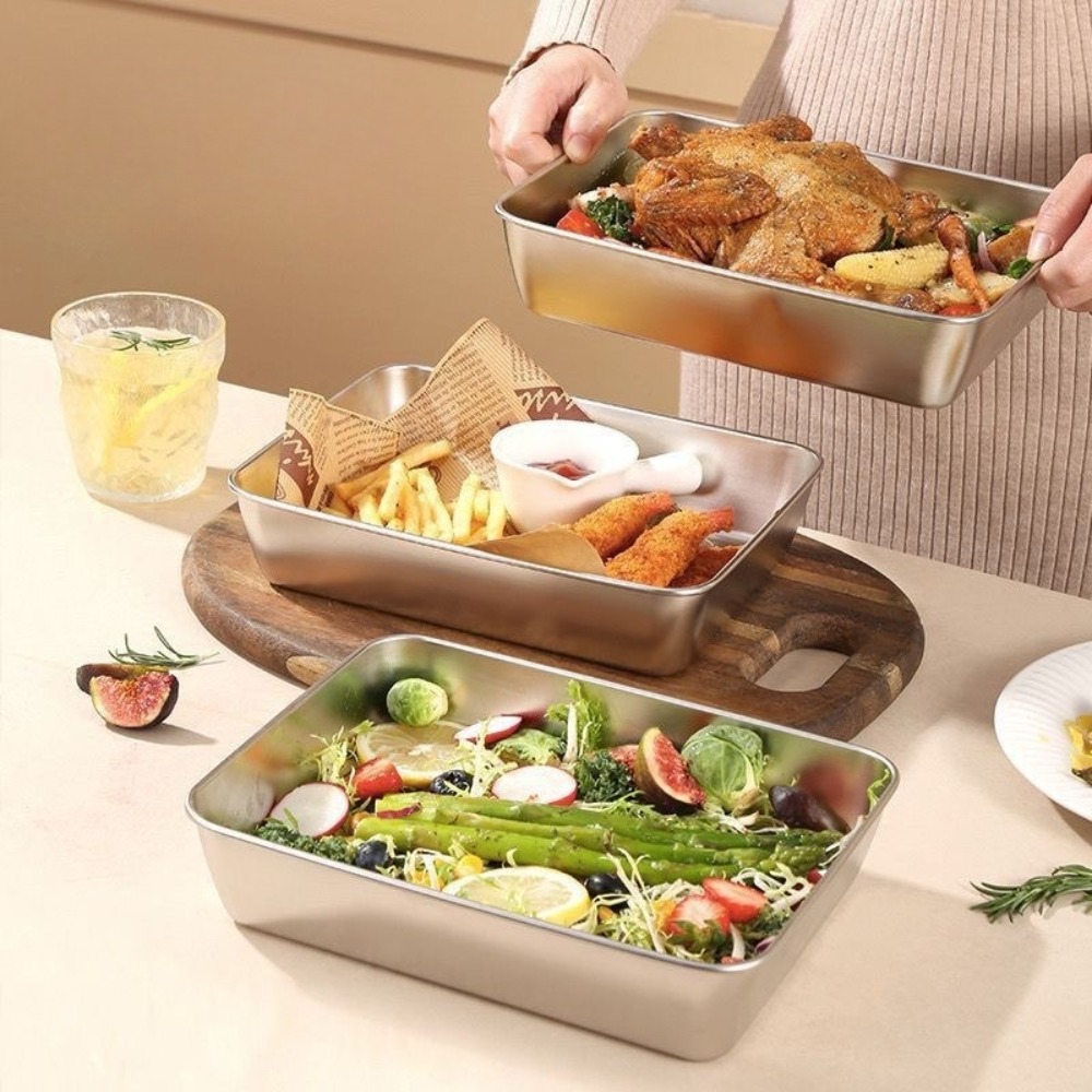 Bandeja de Servir em Aço Inoxi - Food Storage Containers With Lids avaliação e preço