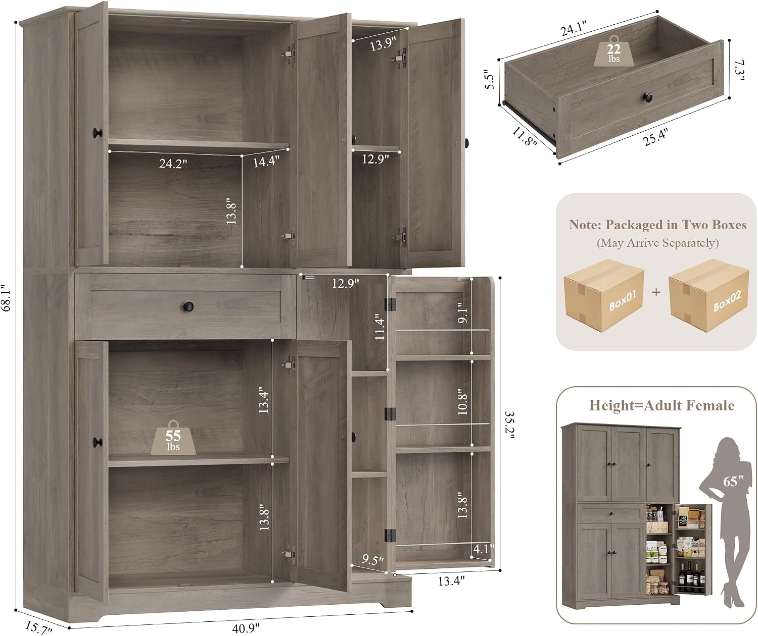 Armário de Despensa para Cozin - Food Storage Drawers avaliação e preço
