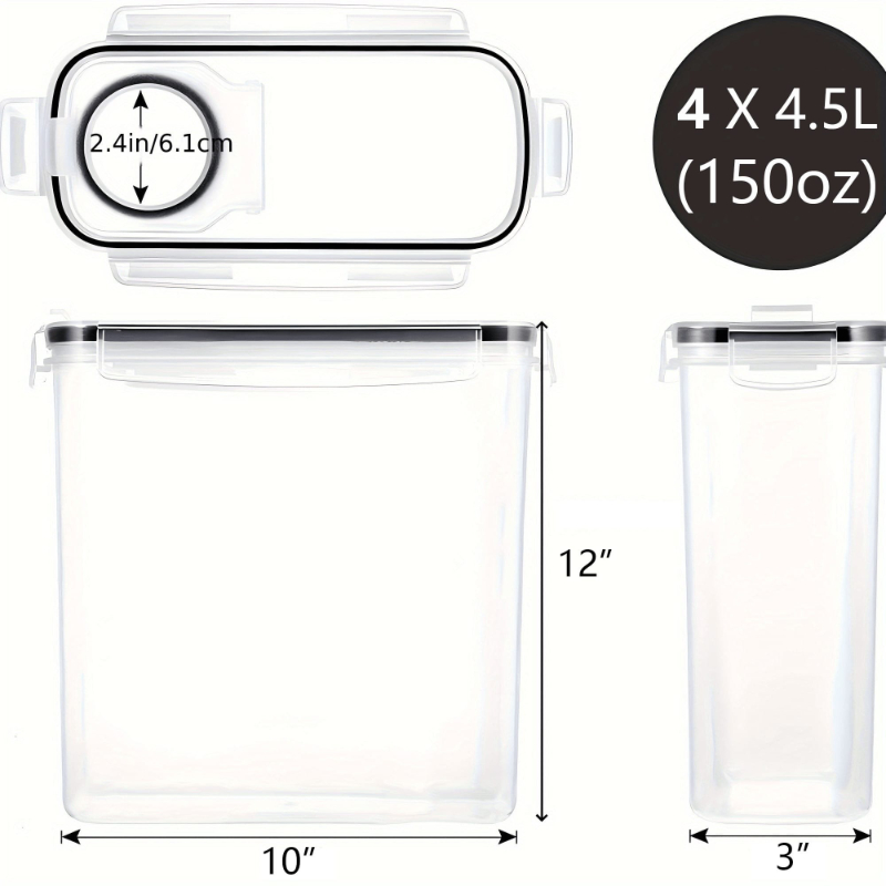 Conjunto de 4 Recipientes Herm - Food Storage For Pantry avaliação e preço