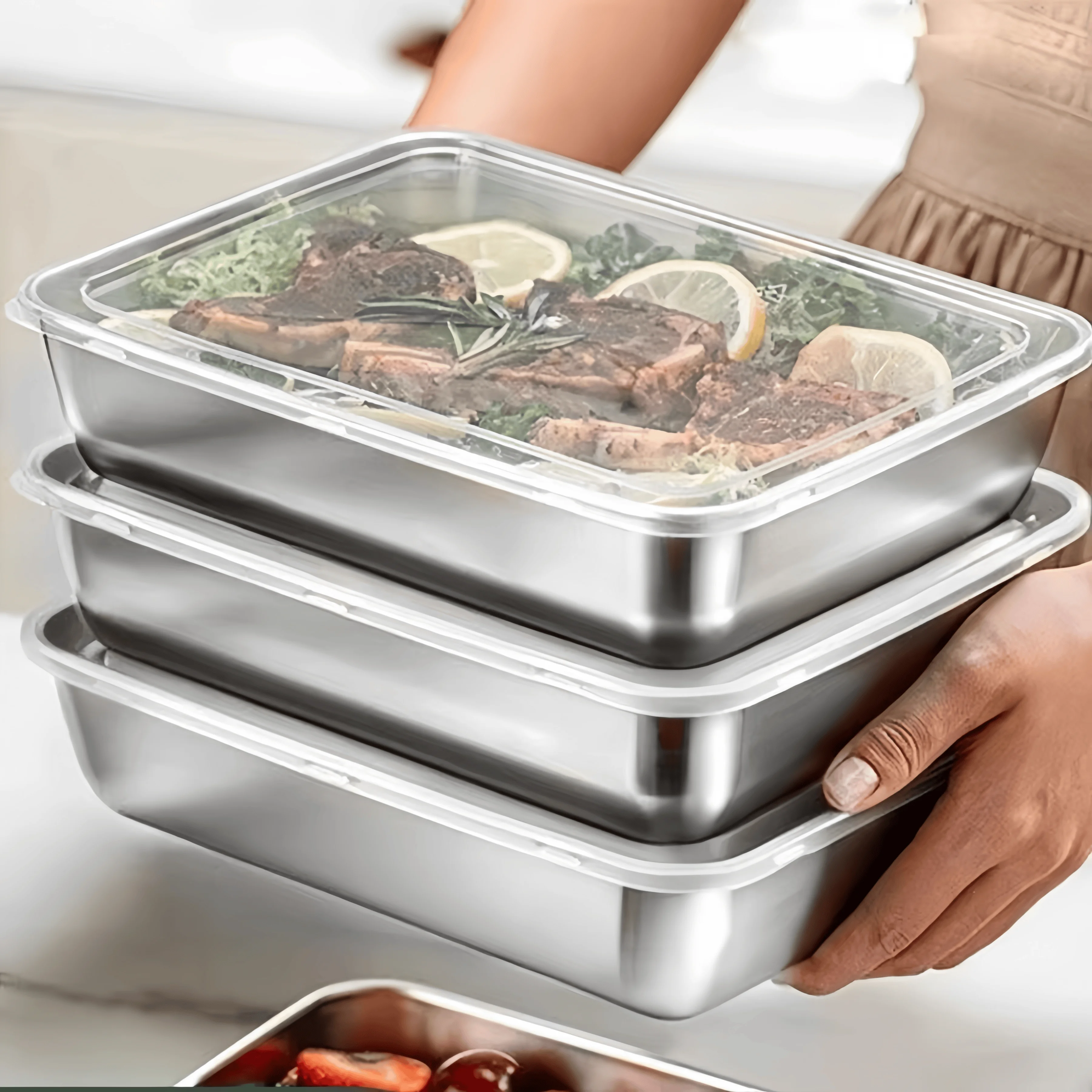Caixa de Almoço Selada em Aço  - Food Storage Containers With Lids avaliação e preço